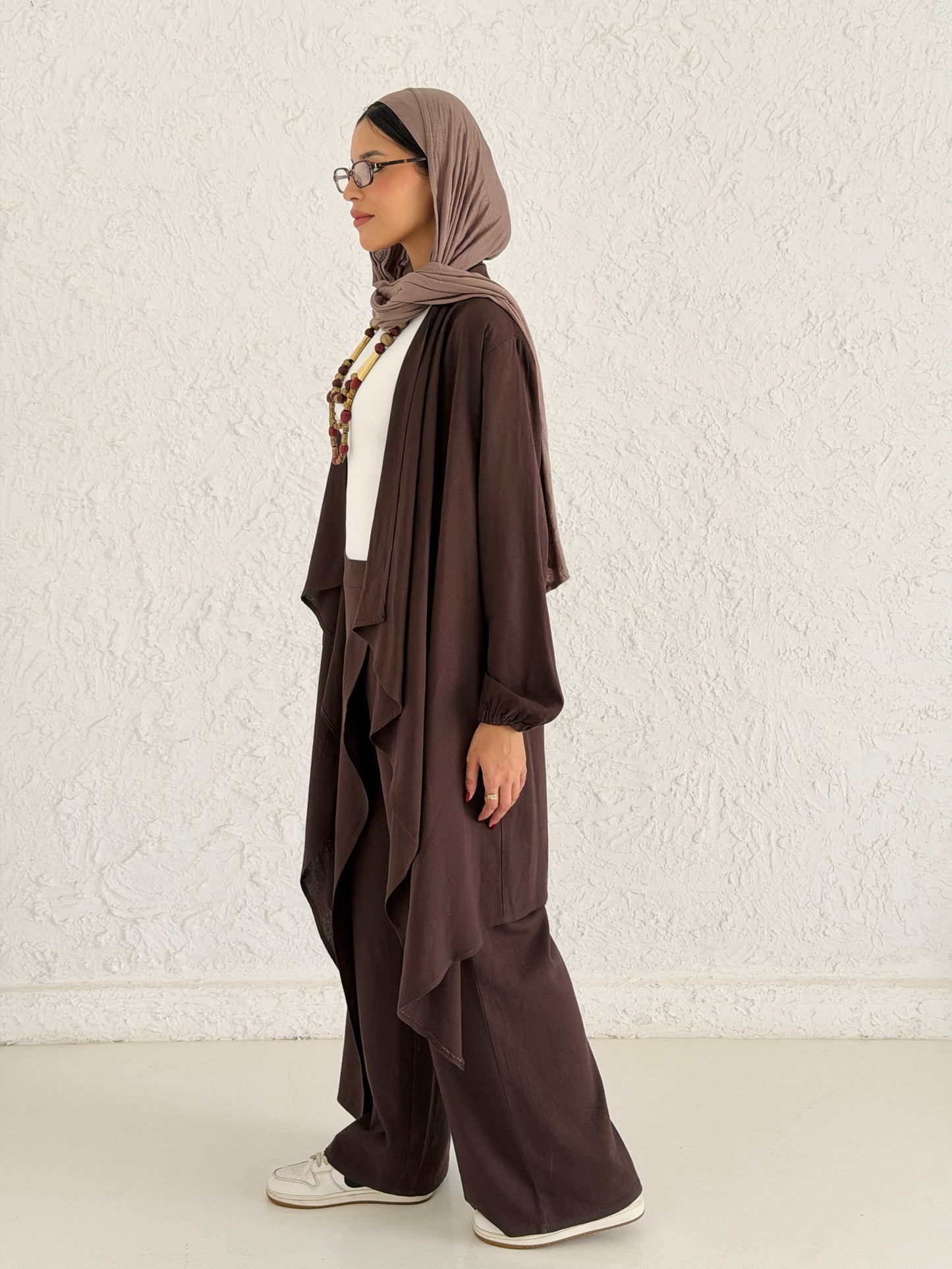 Linen Flowy Set - Brown