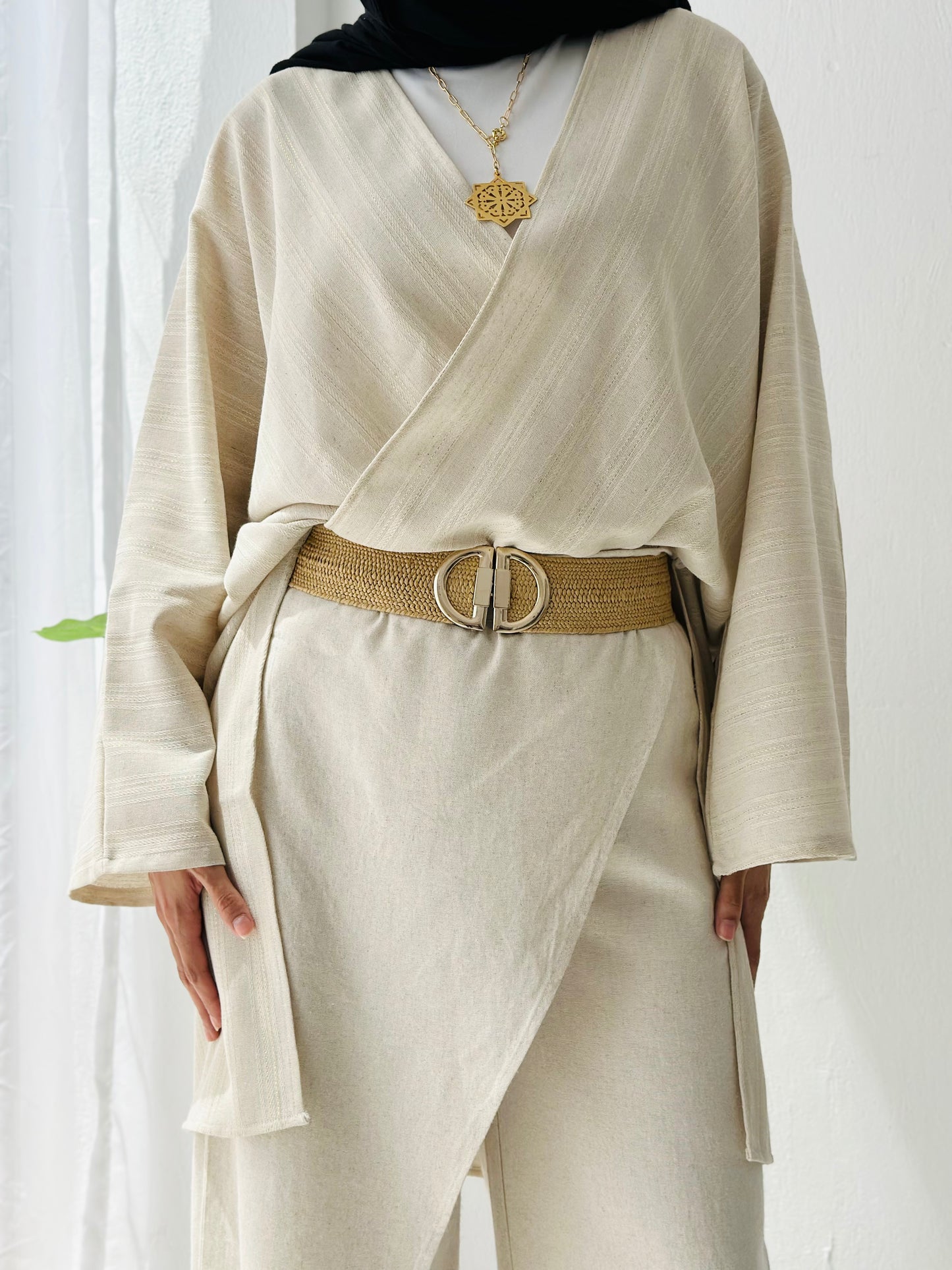 Linen Skirt Pant - Beige