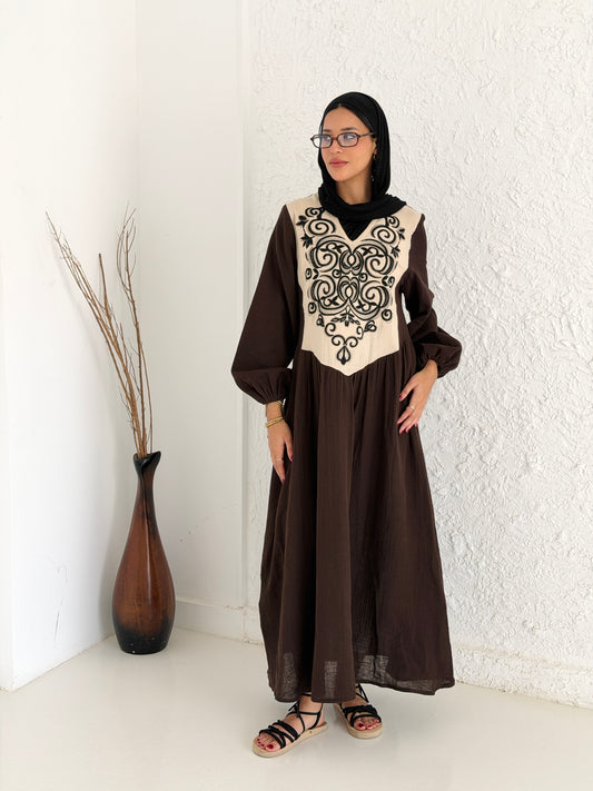 Boho Maxi Dress with Embroidery