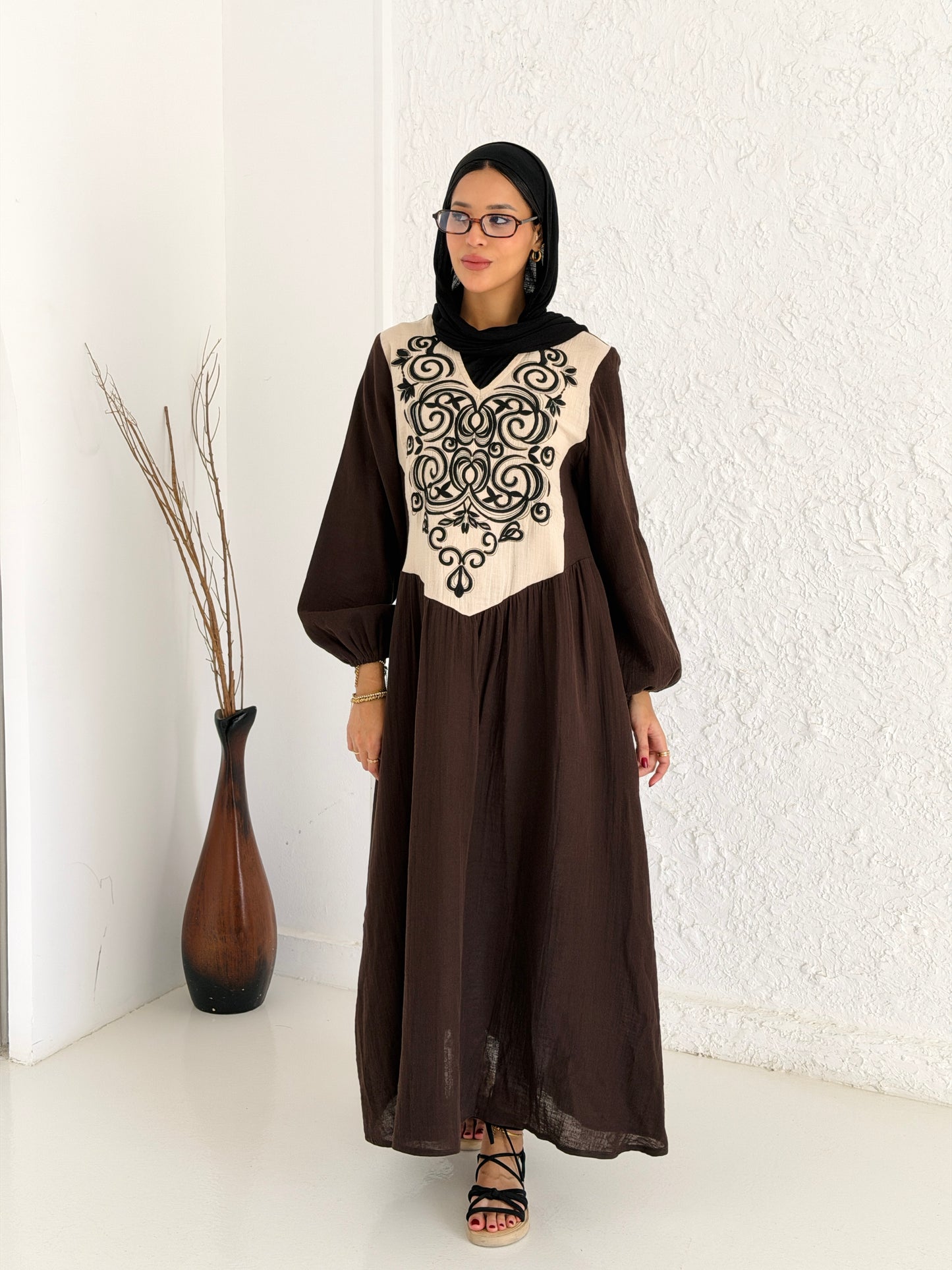 Boho Maxi Dress with Embroidery