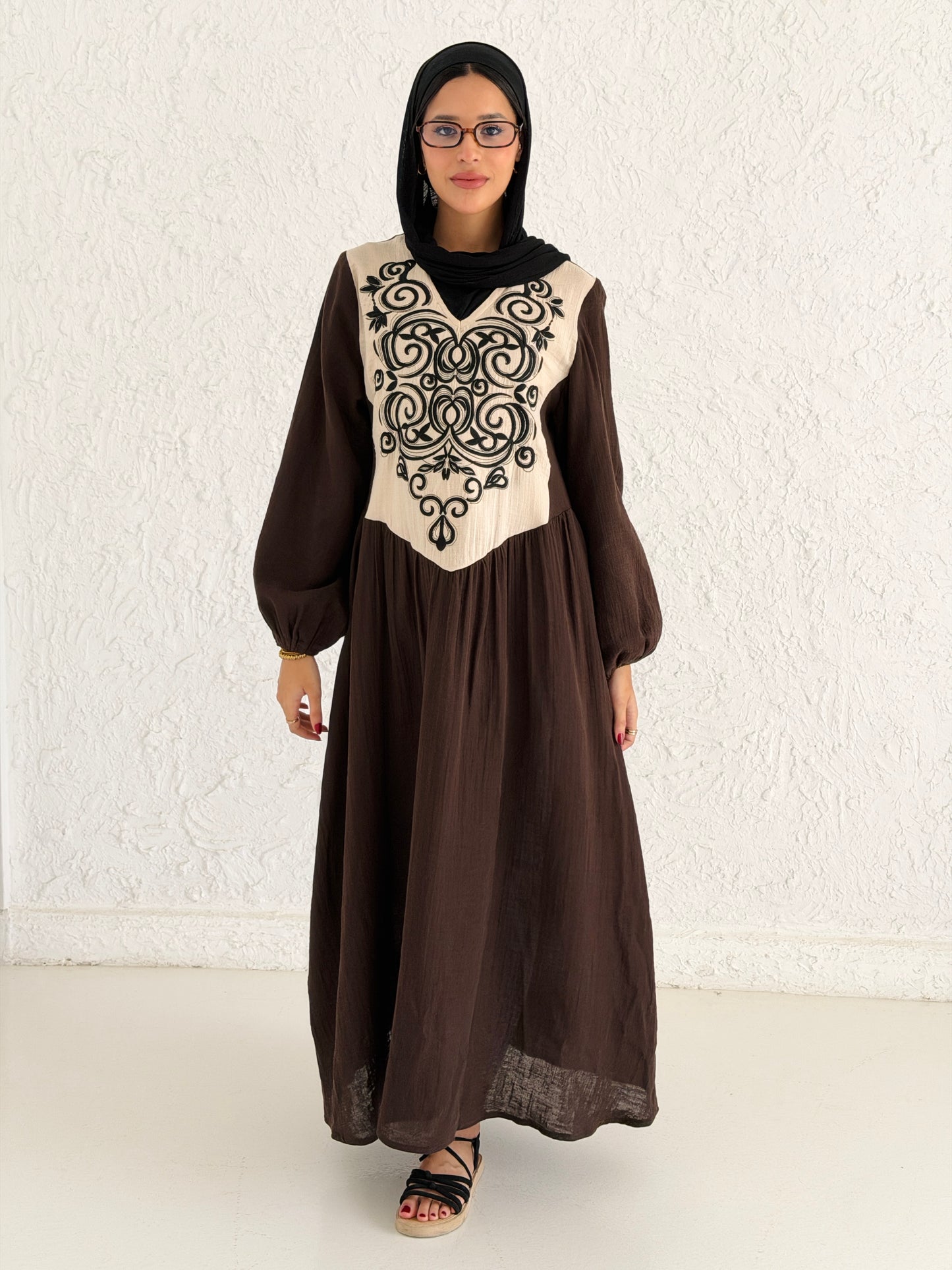 Boho Maxi Dress with Embroidery