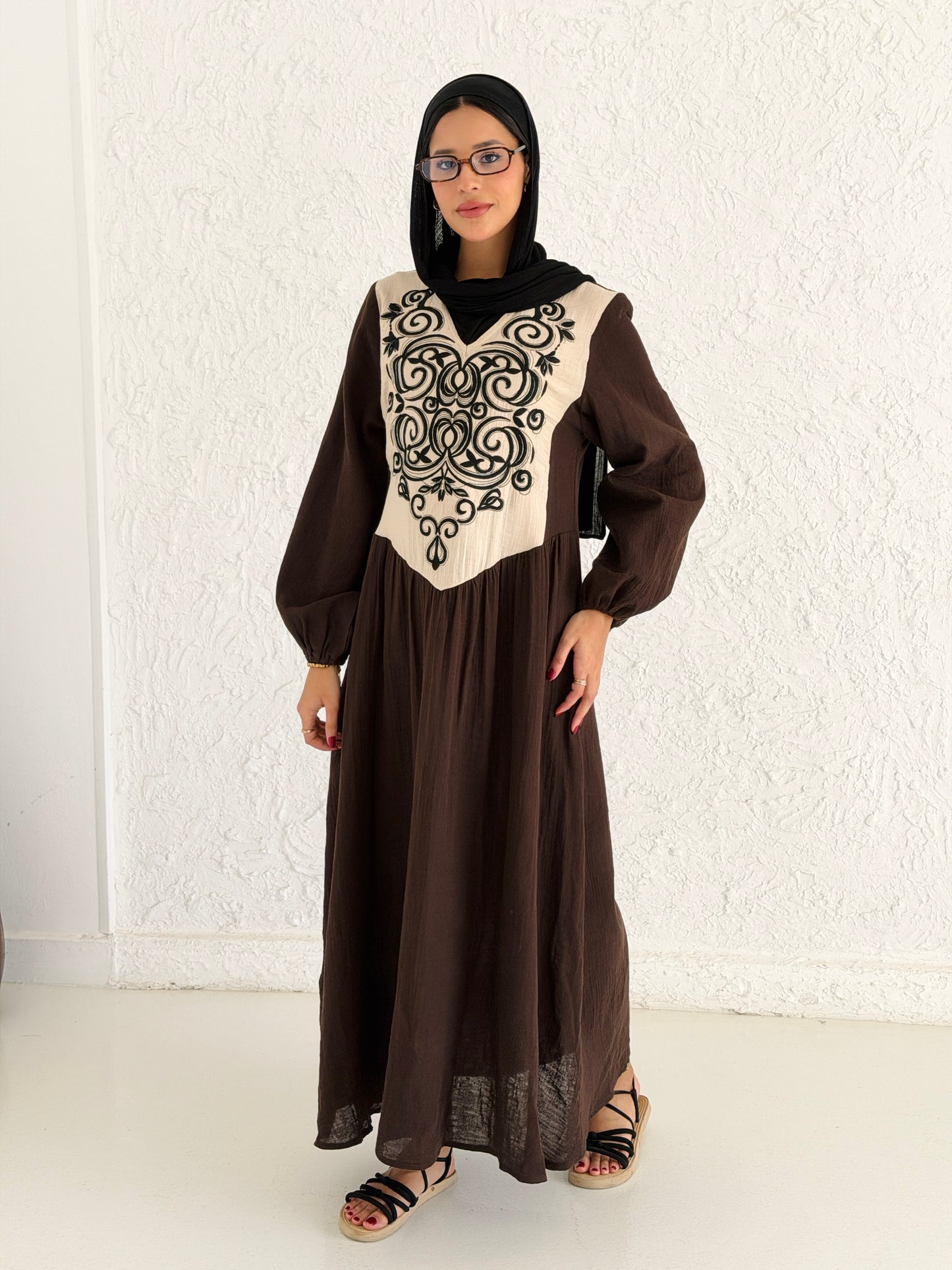 Boho Maxi Dress with Embroidery