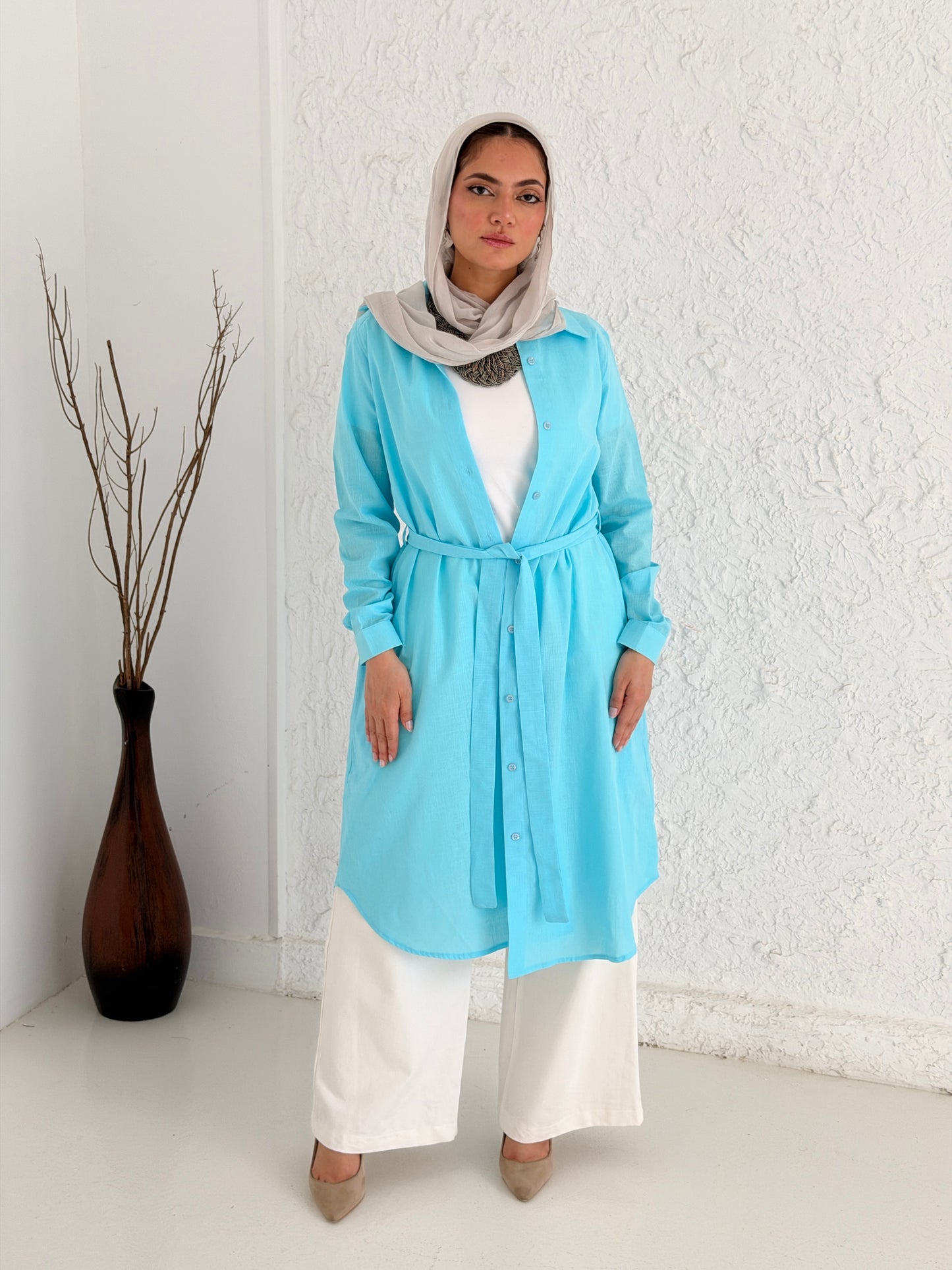 Linen Shirt - Aqua