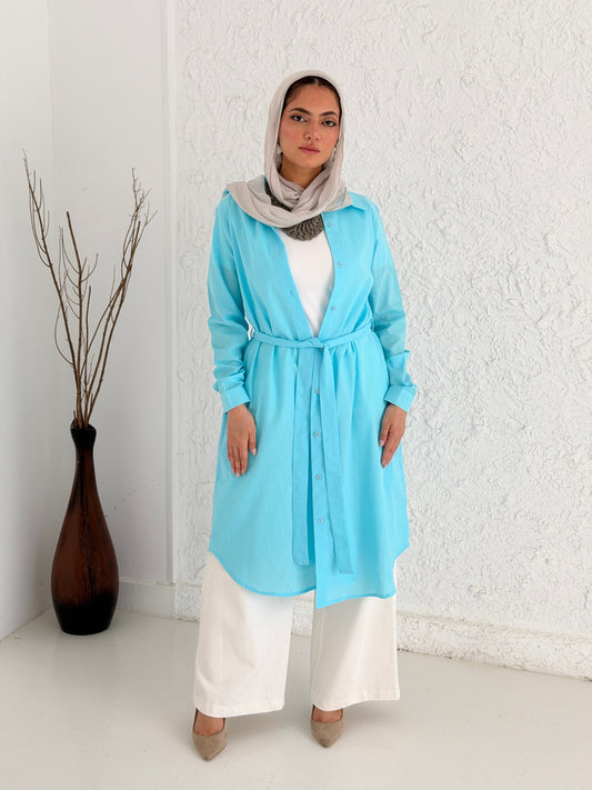 Linen Shirt - Aqua