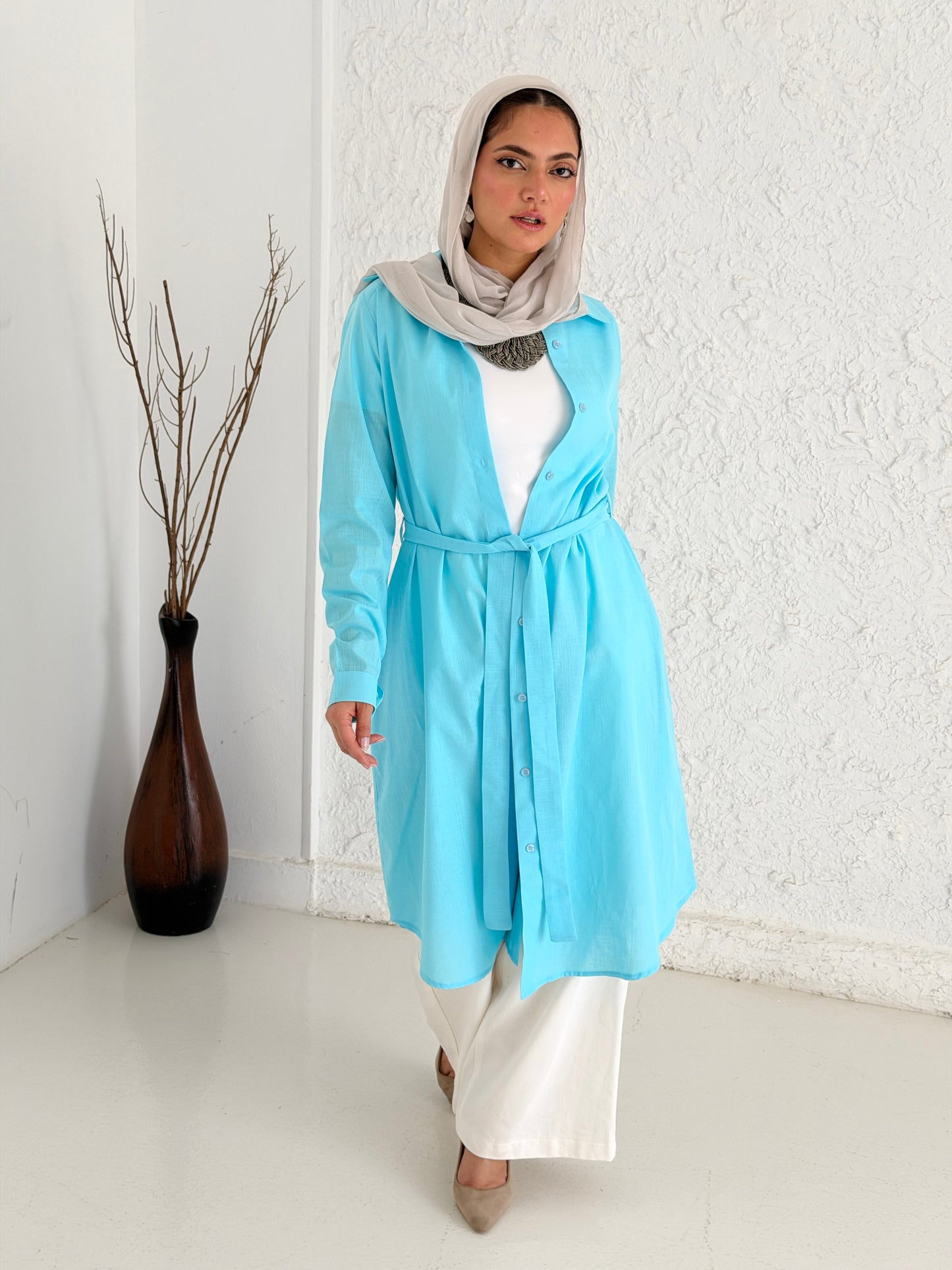 Linen Shirt - Aqua
