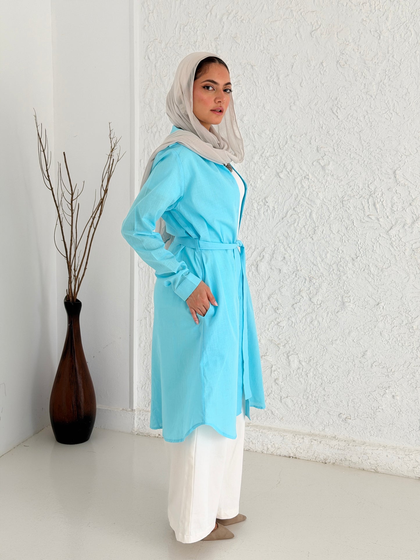 Linen Shirt - Aqua