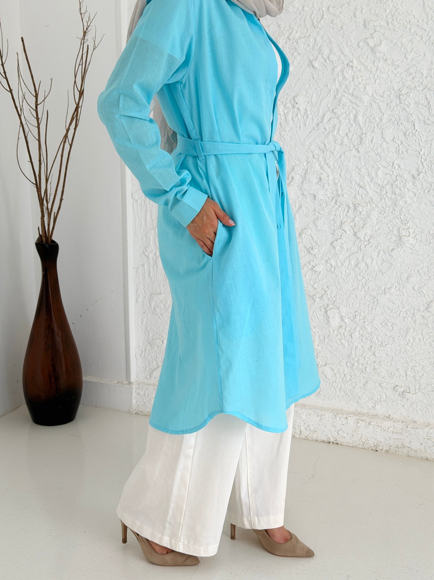 Linen Shirt - Aqua