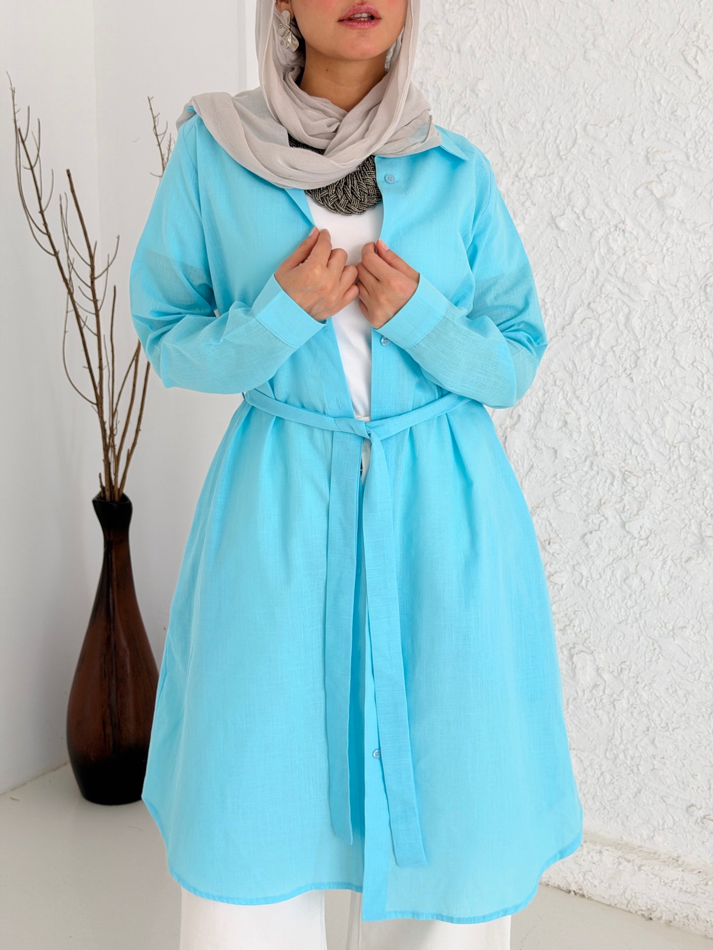 Linen Shirt - Aqua