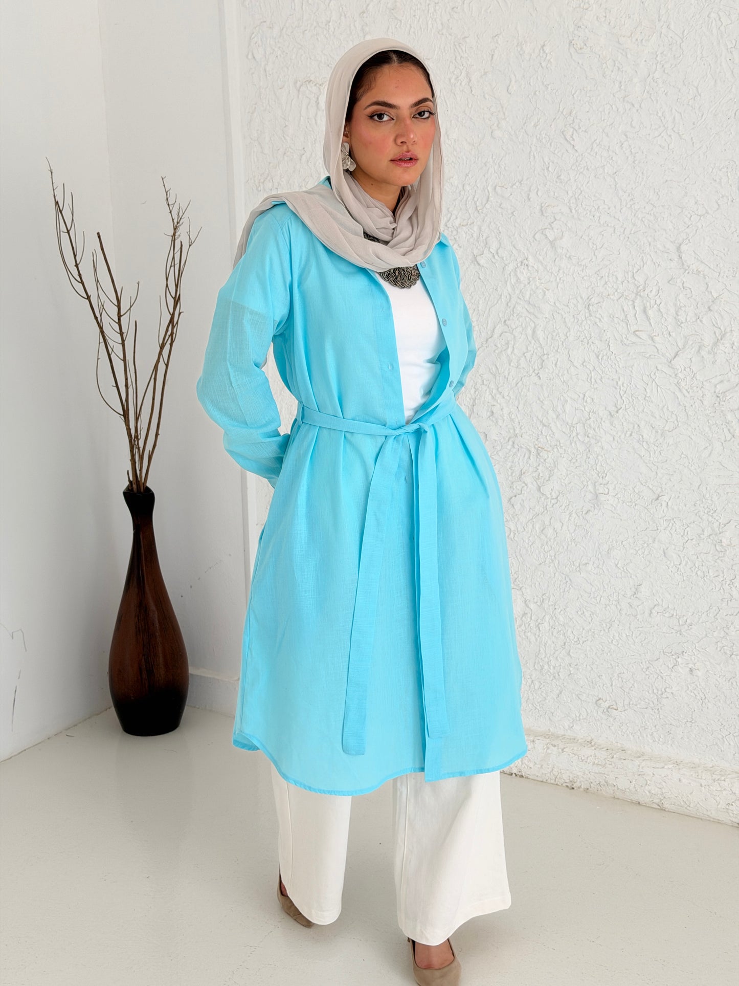 Linen Shirt - Aqua