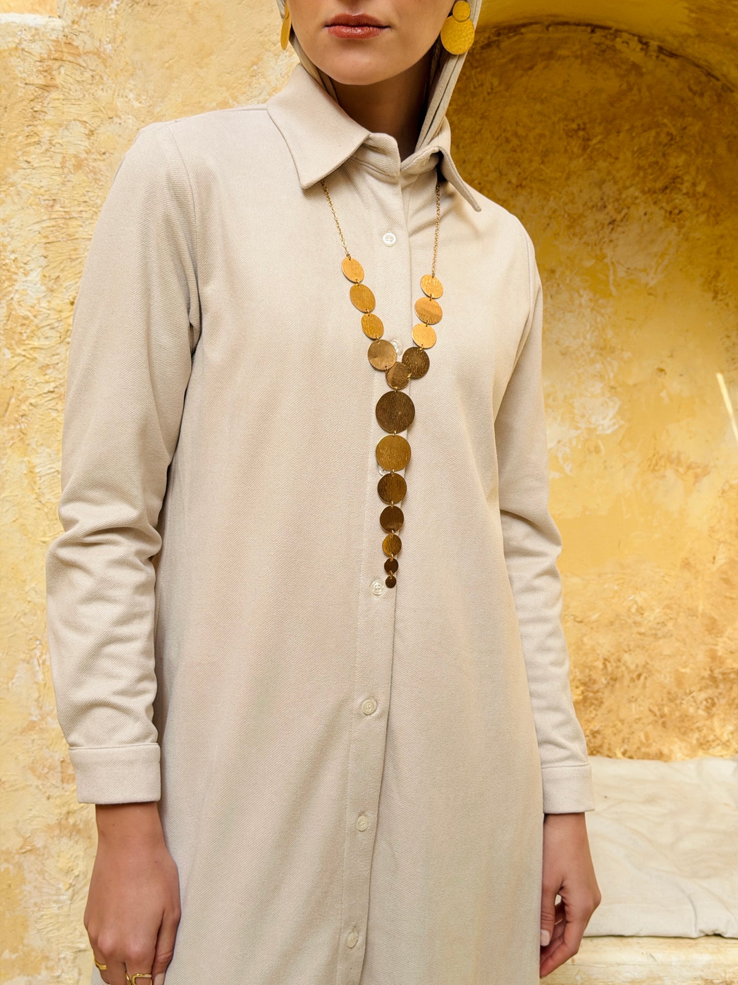 Chemise Dress - Beige