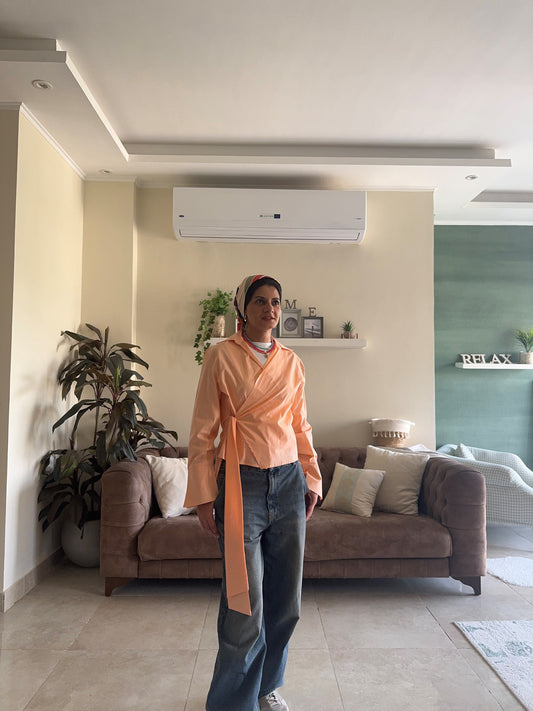 Wrap Shirt - Orange