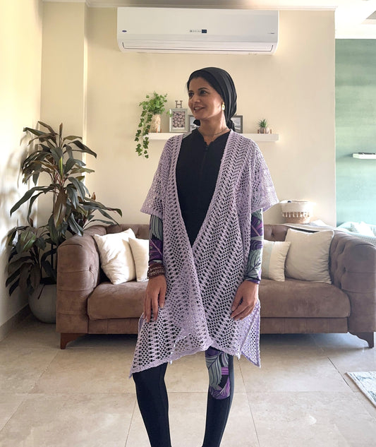 Dual Net Cardigan - Purple