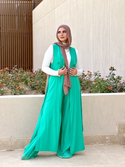 Linen vest - Green